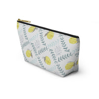 Lemon Tile Accessory Pouch w T-bottom in Aqua